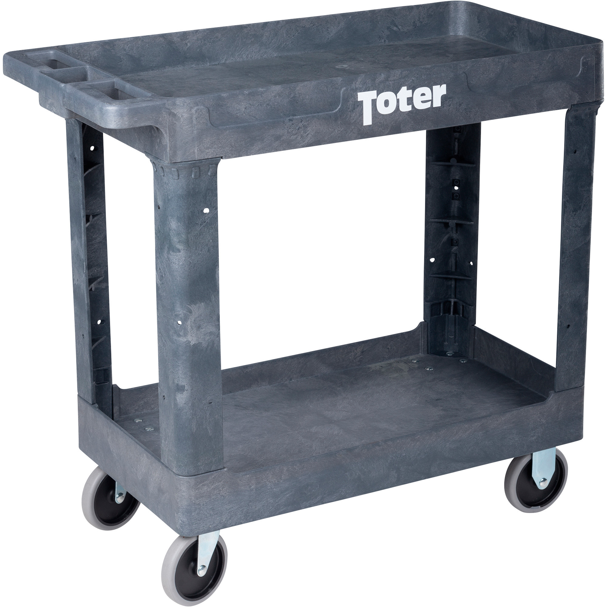 TOTER Flat Utility Cart with Lip - 550-Lb. Capacity, 36in.L x 17in.W x 33in.H, Structural Foam, Model# UCL00-S